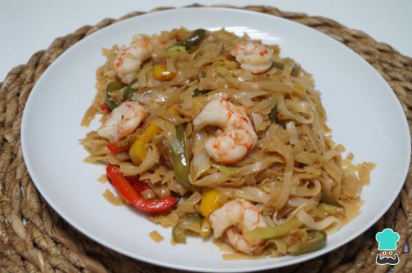 Receta de Fideos de arroz con gambas y verduras - Paso 6