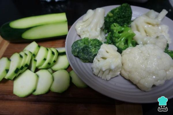 Receta de Verduras con queso - Paso 1