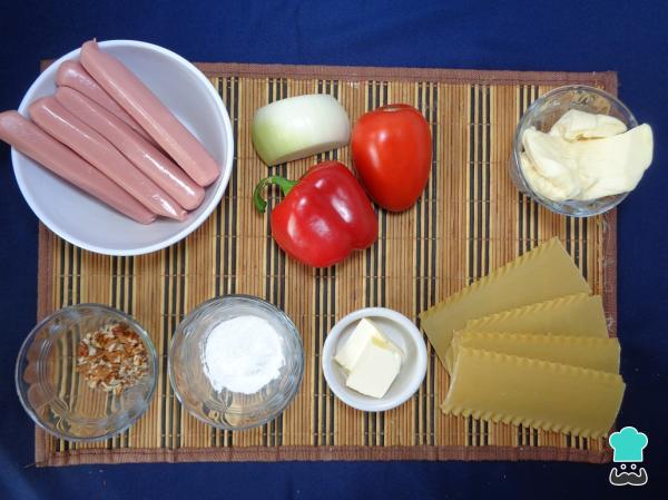Receta de Lasaña de salchicha - Paso 1