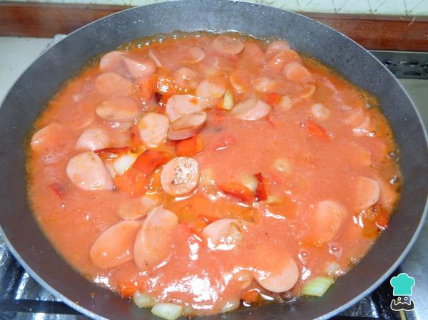 Receta de Lasaña de salchicha - Paso 7
