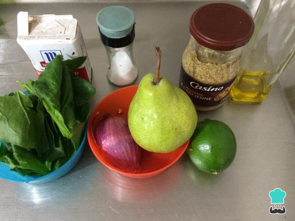 Receta de Ensalada de espinaca y pera - Paso 1