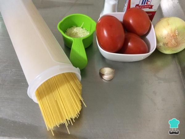 Receta de Espaguetis al papillote - Paso 1