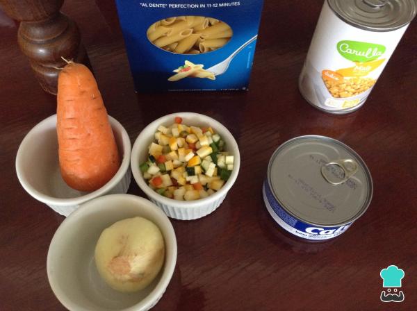Receta de Ensalada de pasta con atún y verduras - Paso 1