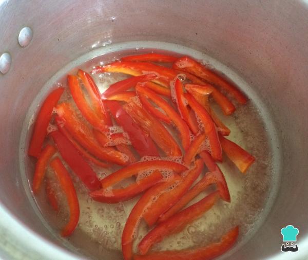 Receta de Pimientos caramelizados con queso - Paso 3