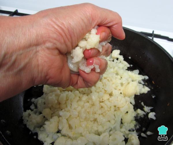 Receta de Tortitas de coliflor veganas - Paso 3