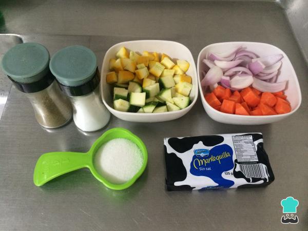 Receta de Vegetales glaseados - Paso 1