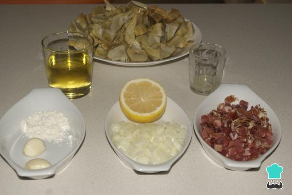 Receta de Alcachofas con jamón - Paso 1