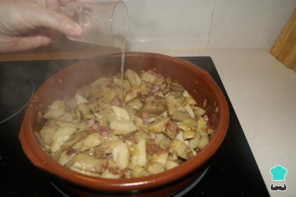 Receta de Alcachofas con jamón - Paso 6