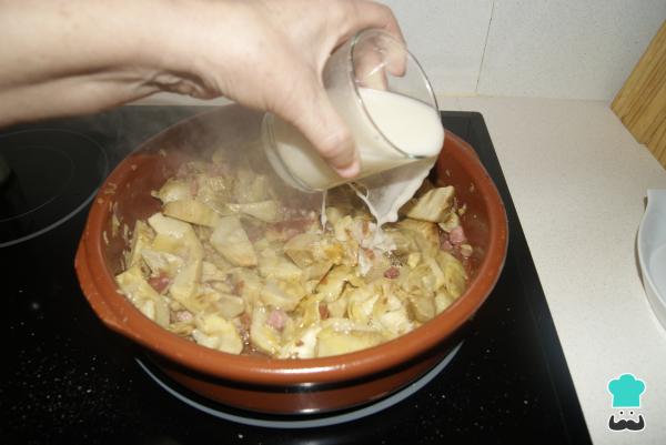 Receta de Alcachofas con jamón - Paso 7