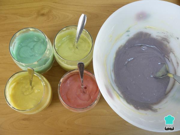 Receta de Pastel arcoíris - Paso 7