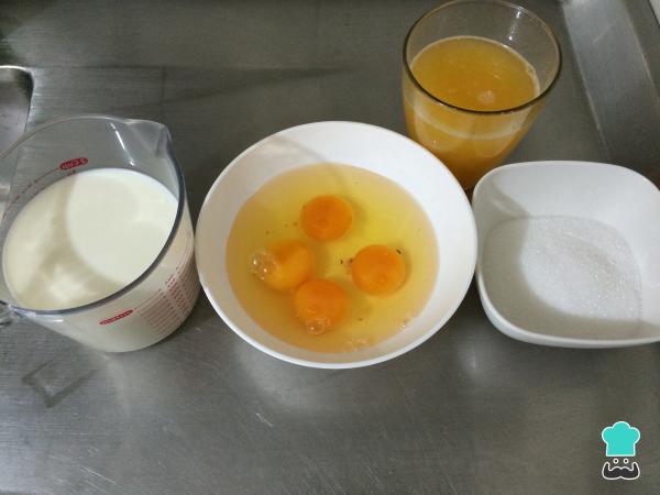 Receta de Flan de naranja - Paso 1