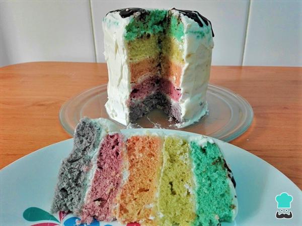Receta de Pastel arcoíris