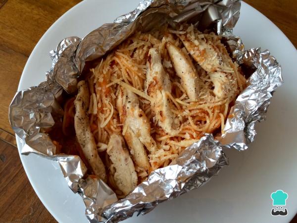 Receta de Espaguetis al papillote