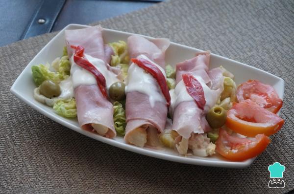 Receta de Canelones de jamón York y atún