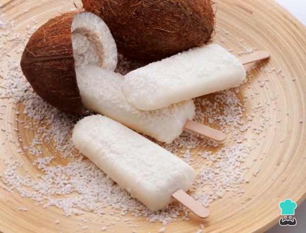 Receta de Helado de leche con coco rallado