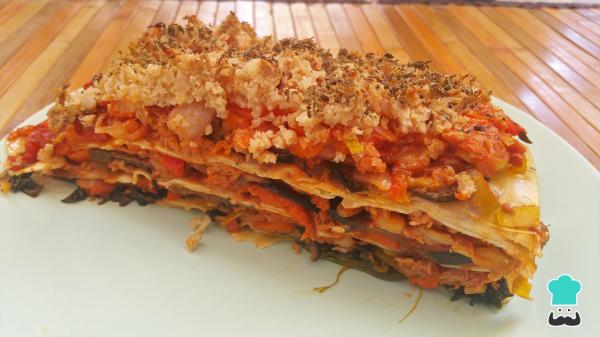 Receta de Lasaña vegana de berenjena