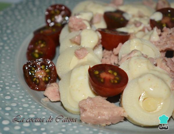 Receta de Ensalada de palmitos, tomate y atún