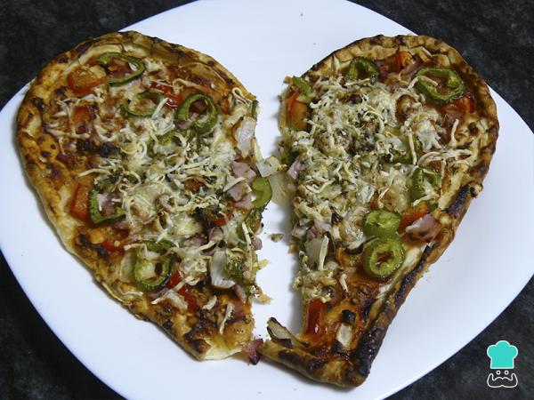 Receta de Pizza en forma de corazón