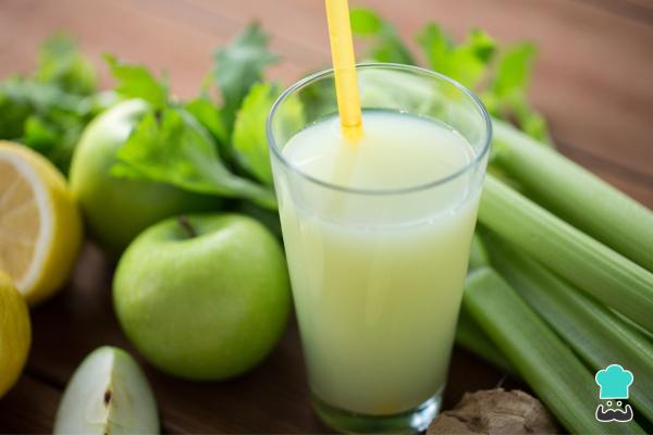 Jugos para el mal aliento estomacal - Jugo verde de apio, manzana y limón