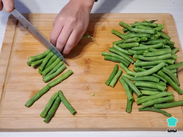 Receta de Saltado de vainita con pollo - Paso 2