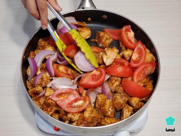 Receta de Saltado de vainita con pollo - Paso 7